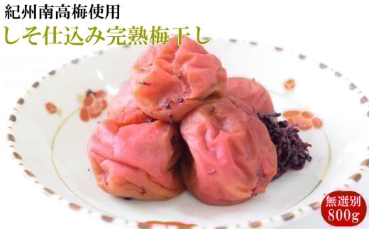 紀州南高梅使用 しそ仕込み完熟梅干し 無選別 約800g / 和歌山 梅干し 紀州南高梅 南高梅 梅干 梅 うめ 肉厚 お米 おにぎり 焼酎 梅酒 健康詰【tec985】