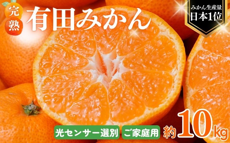 [2025年12月発送予約分]みかん こだわりの有田みかん 約10kg+250g(傷み補償分) 光センサー選別 有機質肥料100% 家庭用 サイズ混合 | みかん ミカン 有田みかん 温州みかん ブランドみかん フルーツ 果物 くだもの 柑橘 産地直送 和歌山のみかん [nuk101-12A]