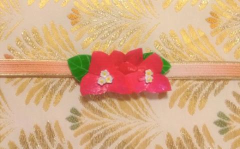 10月の帯留め（ブーゲンビリア）（兼ブローチ）【hms013】