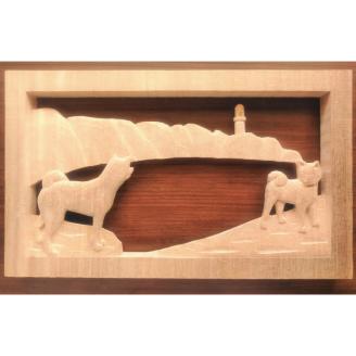 壁掛け　～旅立ち2（潮岬恋する灯台と紀州犬）～【hms023】