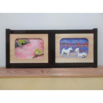 【受注制作】木彫り Wall decor「春夏秋冬、それぞれの愛」【hms028】