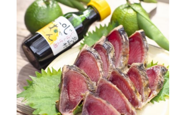 【串本町×北山村】黄金藁焼一本釣り鰹タタキ1kgとじゃばらポンズ100mlのセット かつおのたたき カツオ わら焼き 【1か月以内に発送】【nks100B】