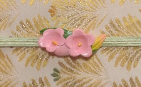 3月の帯留め（カンパニュラ）（兼ブローチ）【hms003】