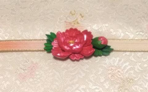 5月の帯留め（牡丹）（兼ブローチ）【hms008】