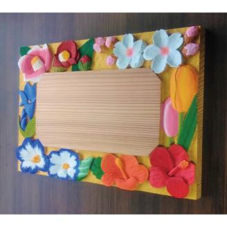 【受注制作】Welcome board（四季の花）／メッセージボード【hms022】