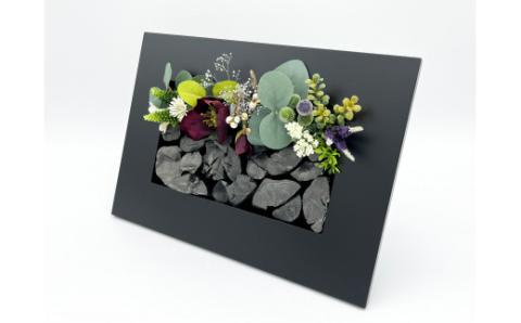 紀州備長炭 インテリア フレーム 花付額【sky206】