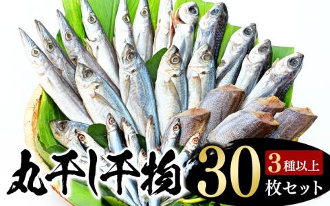 【丸干し 干物セット】たっぷり30点以上！定番干物3種30枚セット 干物 ひもの セット 和歌山 家庭用【ben003】