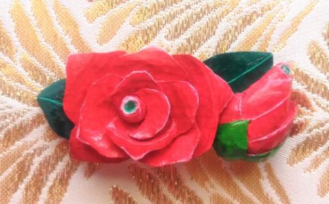 6月の帯留め（バラ）（兼ブローチ）【hms007】