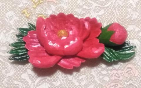 5月の帯留め（牡丹）（兼ブローチ）【hms008】