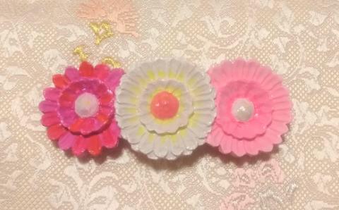 10月の帯留め（ガーベラ）（兼ブローチ）【hms014】