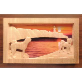 壁掛け　～旅立ち2（潮岬恋する灯台と紀州犬）～【hms023】