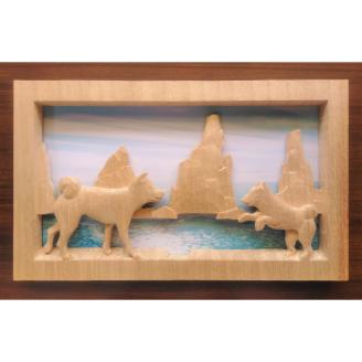 壁掛け　～再会2（橋杭岩と紀州犬）～【hms024】