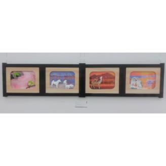 【受注制作】木彫り Wall decor「春夏秋冬、それぞれの愛」【hms028】