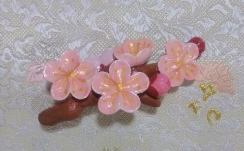 帯留め兼ブローチ（ウメ）【hms032】