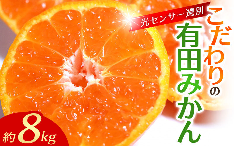 【2027年1月発送予約分】＼光センサー選別／農家直送 こだわりの 有田みかん 約8kg＋150g(傷み補償分)【ご家庭用】【1月発送】【nuk100-01A】