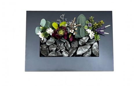 紀州備長炭 インテリア フレーム 花付額【sky206】