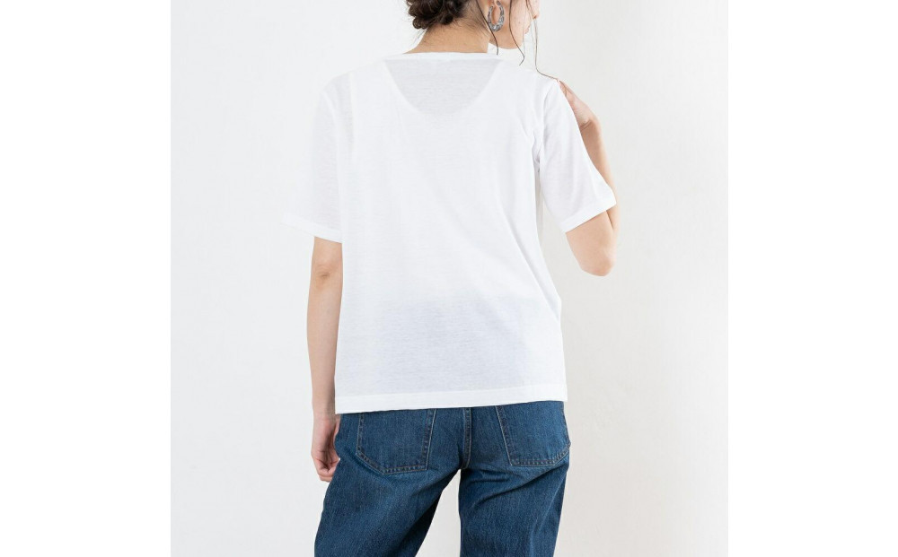 レディースカットソー 半袖 オフホワイト L