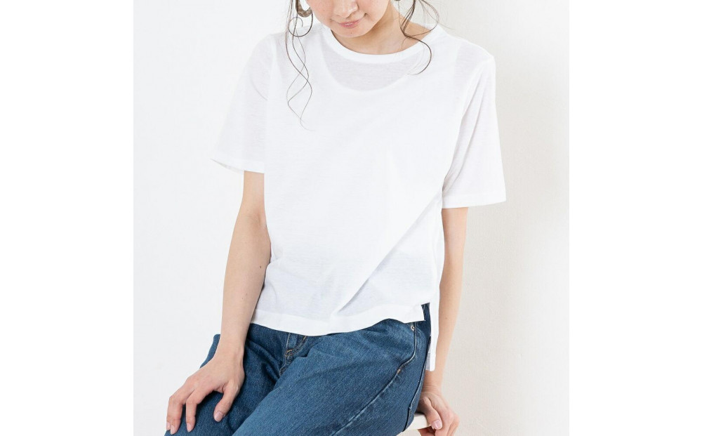 レディースカットソー 半袖 オフホワイト M