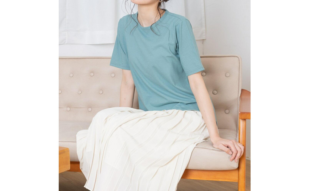 レディースカットソー 半袖 グリーン M