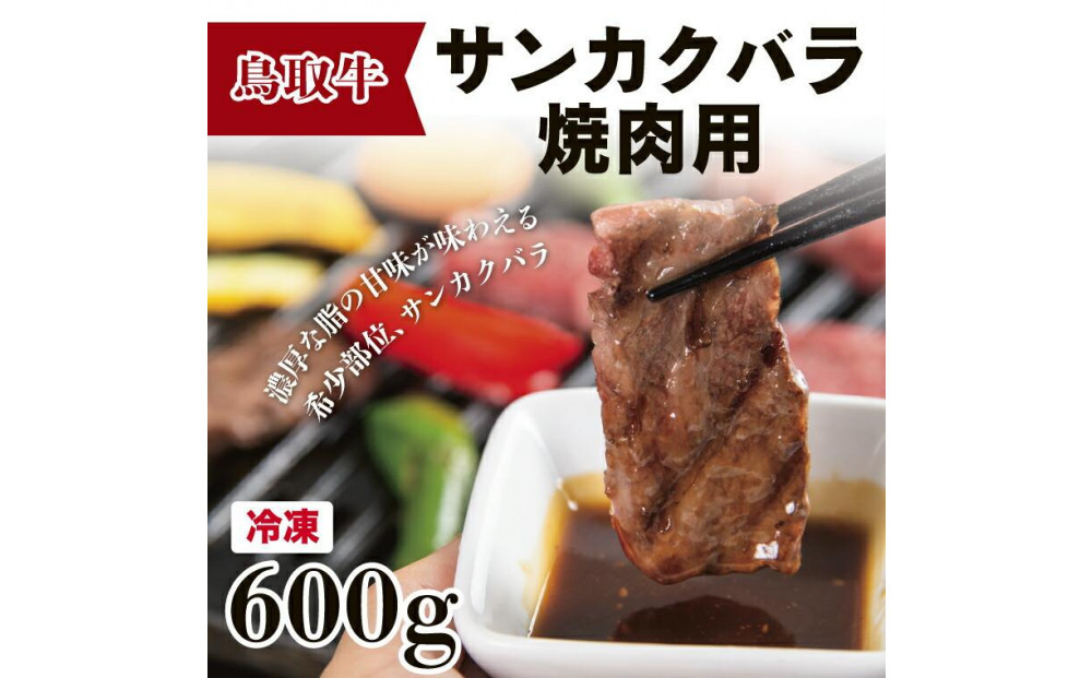鳥取牛サンカクバラ焼肉用 600g（冷凍）