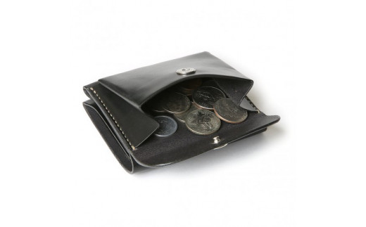 MOTOミニウォレット（BLACK）　本池秀夫監修　LEATHER & SILVER MOTO　本池秀夫監修 BLACK 縦8cm×横10cm×マチ3cm
