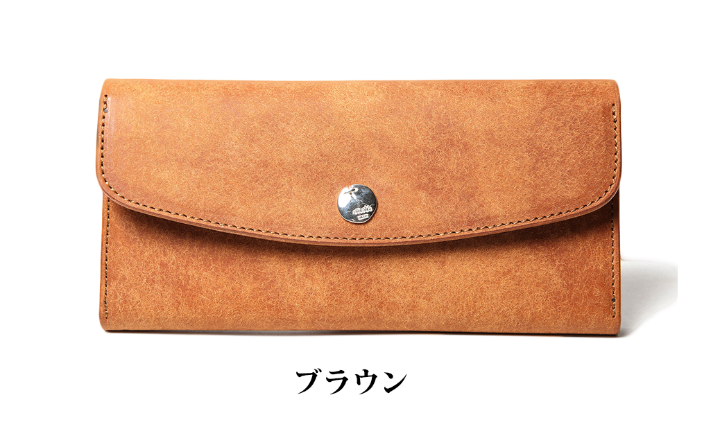 ＭＯＴＯマットバケッタロングウォレット(BROWN)本池秀夫監修 LEATHER & SILVER MOTO