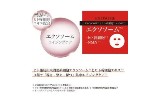国産　美容フェイスマスク（エクソソーム）３０枚×３セット×４回（計360枚）　定期便　全4回（３ヶ月に１回配送）