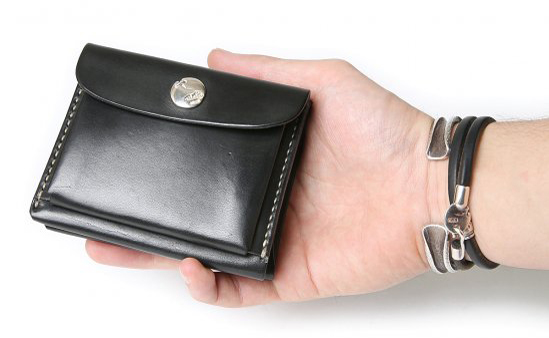 MOTOミニウォレット（BROWN）　本池秀夫監修　LEATHER & SILVER MOTO　本池秀夫監修 BROWN 縦8cm×横10cm×マチ3cm