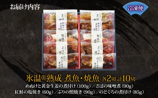 〈山陰大松〉氷温熟成　煮魚・焼魚ギフトセット１０切　ＮＹＧ-10