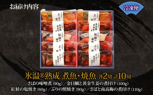 〈山陰大松〉氷温熟成　煮魚・焼魚ギフトセット１０切　米子市魚貝類部門No.1 IN-100
