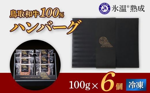 ＜大山物語＞　氷温熟成 鳥取和牛100％手造りハンバーグ 100ｇ×6