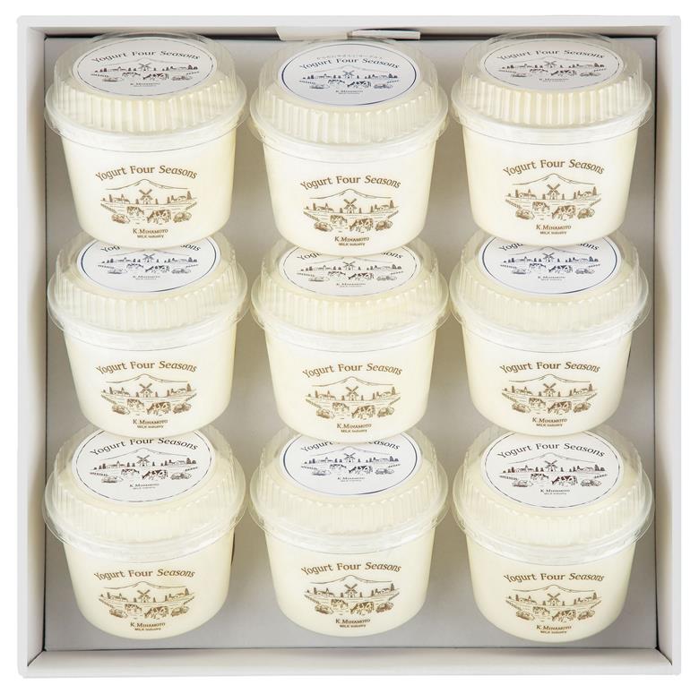 源吉兆庵乳業＜ヨーグルトフォーシーズンズ＞カップヨーグルト　プレーン2種9個入【天満屋選定品】