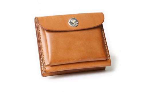 MOTOミニウォレット（BROWN）　本池秀夫監修　LEATHER & SILVER MOTO　本池秀夫監修 BROWN 縦8cm×横10cm×マチ3cm