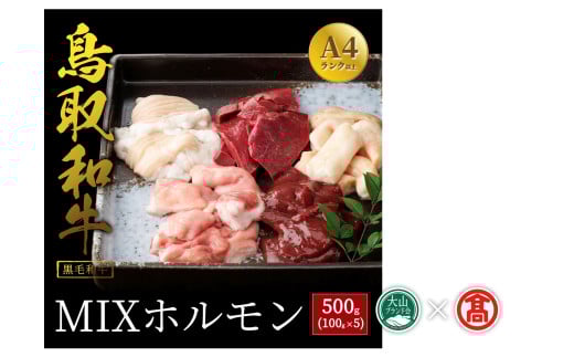 ＜だんだんキッチン＞鳥取和牛　MIXホルモン　５種盛り（パイプ、テッチャン、赤センマイ、ハツ、レバー）（大山ブランド会）