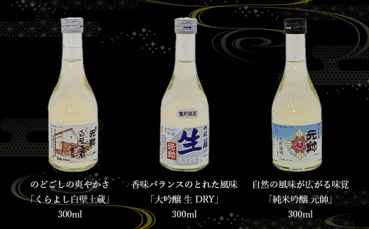 飲み比べ生貯蔵酒セット 酒 お酒 日本酒 辛口 大吟醸 純米吟醸 吟醸 セット 元帥 酒造 地酒 鳥取県 倉吉市