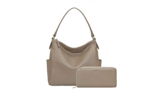 バルコス ショルダーバッグ＆長財布セット（トープ） BARCOS シュリンクレザーショルダーバッグ＆財布＜カジュアルセット＞ トープ ショルダーバッグ かばん 鞄 レザー 革 財布 ウォレット 長財布 旅行 鳥取県 倉吉市