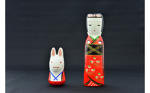 【倉吉の伝統工芸】 はこた人形 （Aセット） 工芸品 民芸品 伝統工芸品 和風 人形 鳥取伝統工芸 インテリア 白うさぎ うさぎ 雑貨 はこた人形