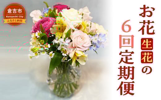 お花（生花）の6回定期便 花 定期便 生花 お花 鳥取県 倉吉市