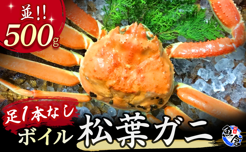 [魚倉]足1本なしボイル松葉ガニ(並500g) 訳あり 松葉ガニ カニ ズワイガニ カニ爪 ボイル 冷蔵 ずわいがに 国産 わけあり 足欠け 足かけ