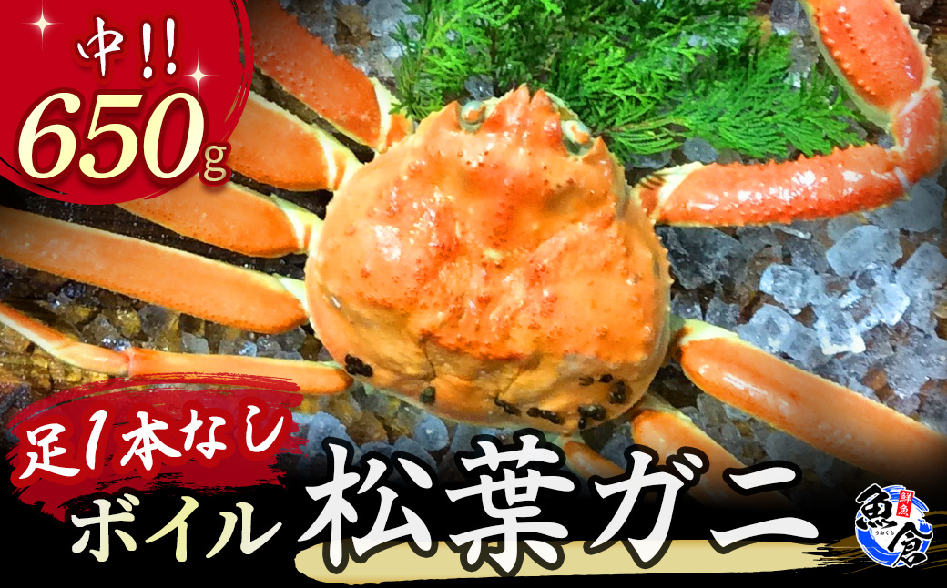 [魚倉]足1本なしボイル松葉ガニ(中650g)訳あり 松葉ガニ カニ ズワイガニ カニ爪 冷蔵 かにしゃぶ カニ刺身 国産 わけあり 足欠け 足かけ