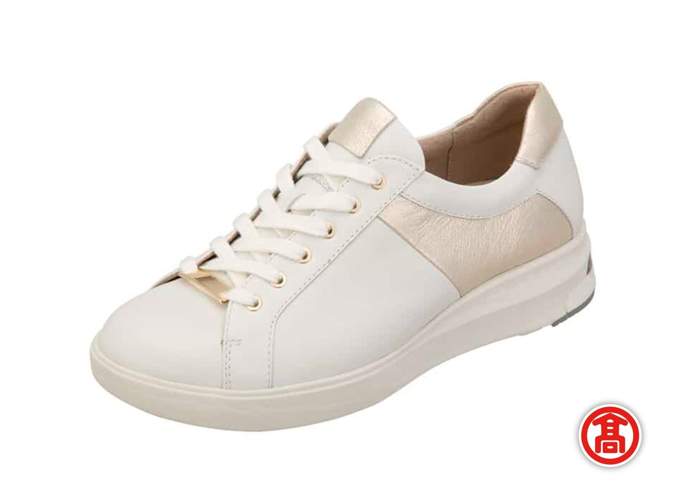 ＜ペダラ＞レディーススニーカー 1212A198(ホワイト×リッチゴールド(フィルム加工)×23.0cm)【T-SAK-AA6-C】【米子高島屋選定品】