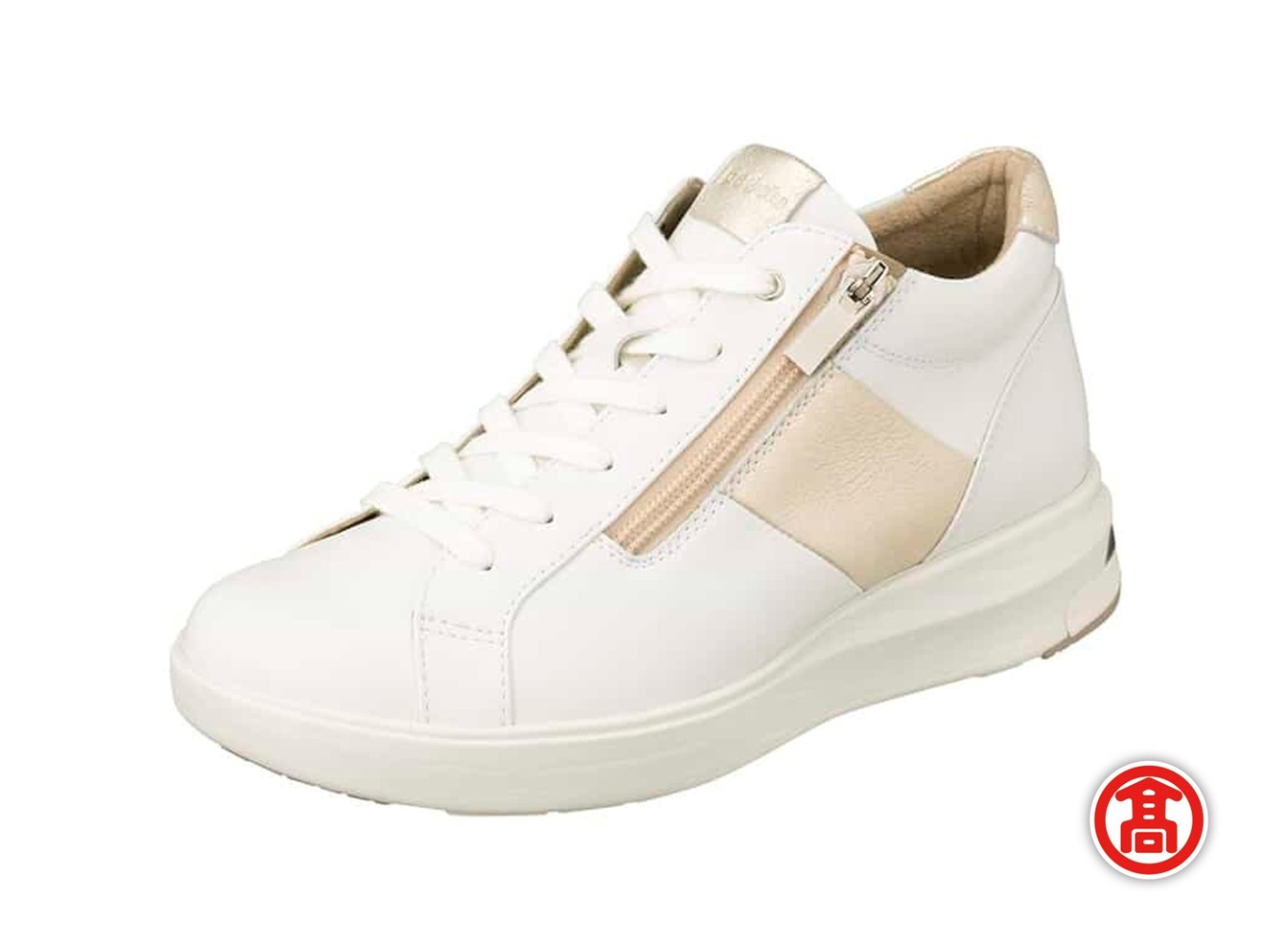 ＜ペダラ＞レディーススニーカー 1212A103(ホワイト×リッチゴールド(フィルム加工)×22.5cm)【T-SAK-AA7-B】【米子高島屋選定品】