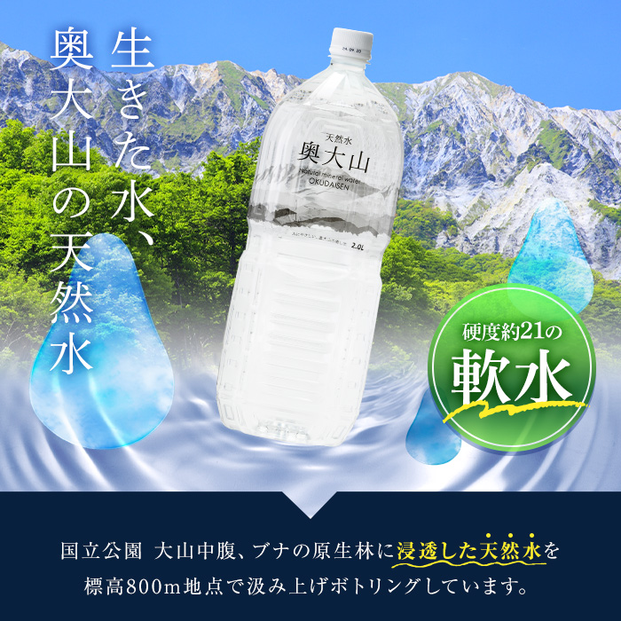 ＜定期便6回＞天然水奥大山(2L×12本入り×6か月・計72本)【sm-CB004】【江府町地域振興】