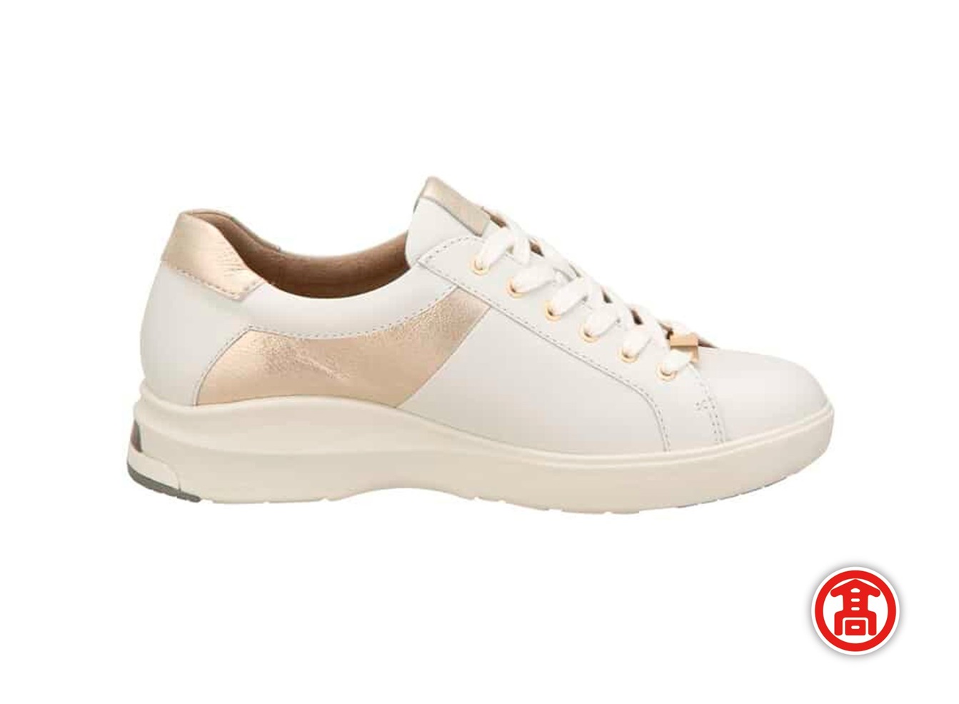 ＜ペダラ＞レディーススニーカー 1212A198(ホワイト×リッチゴールド(フィルム加工)×24.0cm)【T-SAK-AA6-E】【米子高島屋選定品】