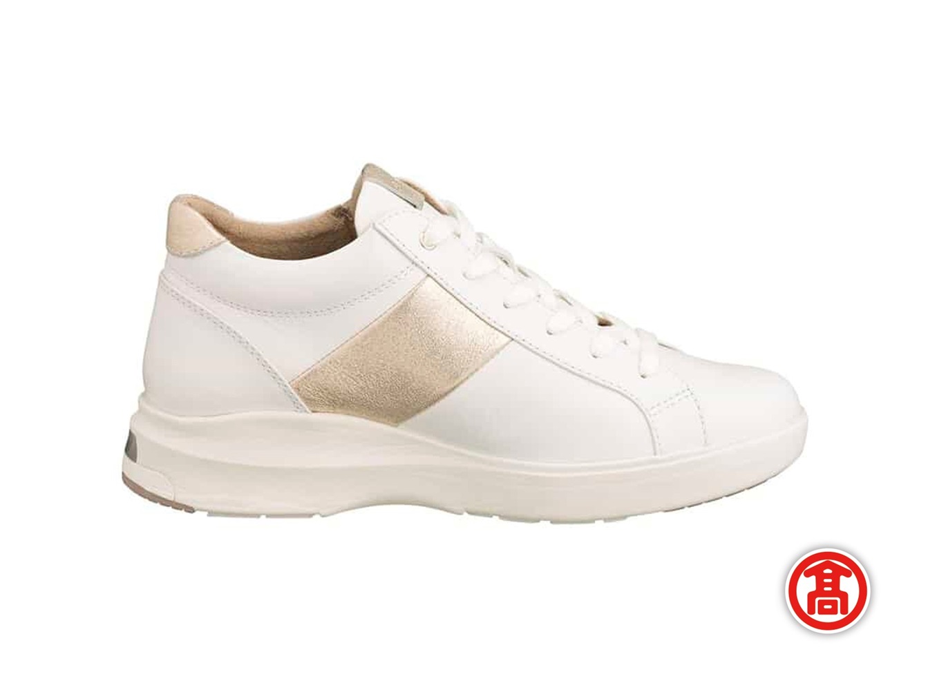 ＜ペダラ＞レディーススニーカー 1212A103(ホワイト×リッチゴールド(フィルム加工)×23.5cm)【T-SAK-AA7-D】【米子高島屋選定品】