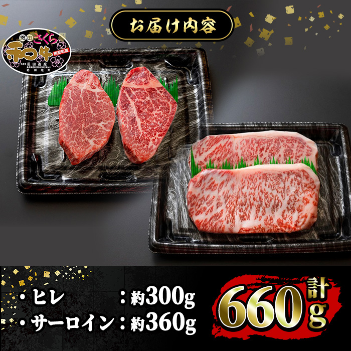 鳥取和牛セット(ヒレ計300g・サーロイン計360g)【sm-BP009】【フジキコーポレーション】