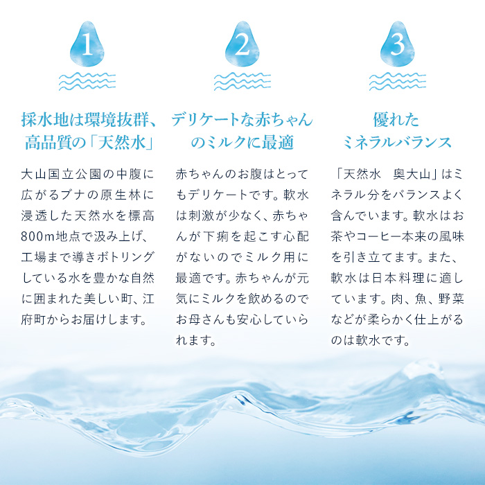 ＜定期便3回＞天然水奥大山(2L×12本入り×3か月・計36本)【sm-CB002】【江府町地域振興】