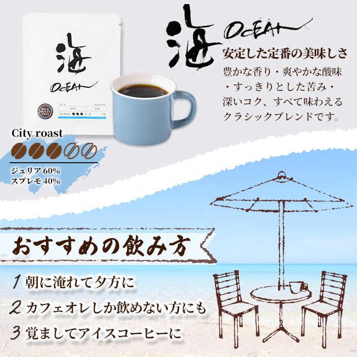 冷めても美味しい最高品質の自家焙煎珈琲 ドリップ珈琲(OCEAN・海)(10g×12袋セット)【sm-CM005】【BLUE OCEAN NEXT】