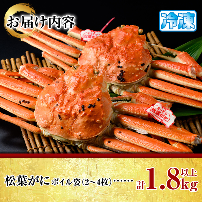 松葉がに ボイル姿(2～4枚・計1.8kg以上)【sm-AK008】【大漁市場なかうら】