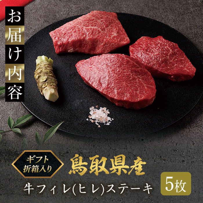 ＜和牛セレブ＞鳥取県産牛フィレ(ヒレ)ステーキ(5枚)【sm-DC012】【Giverichホールディングス】